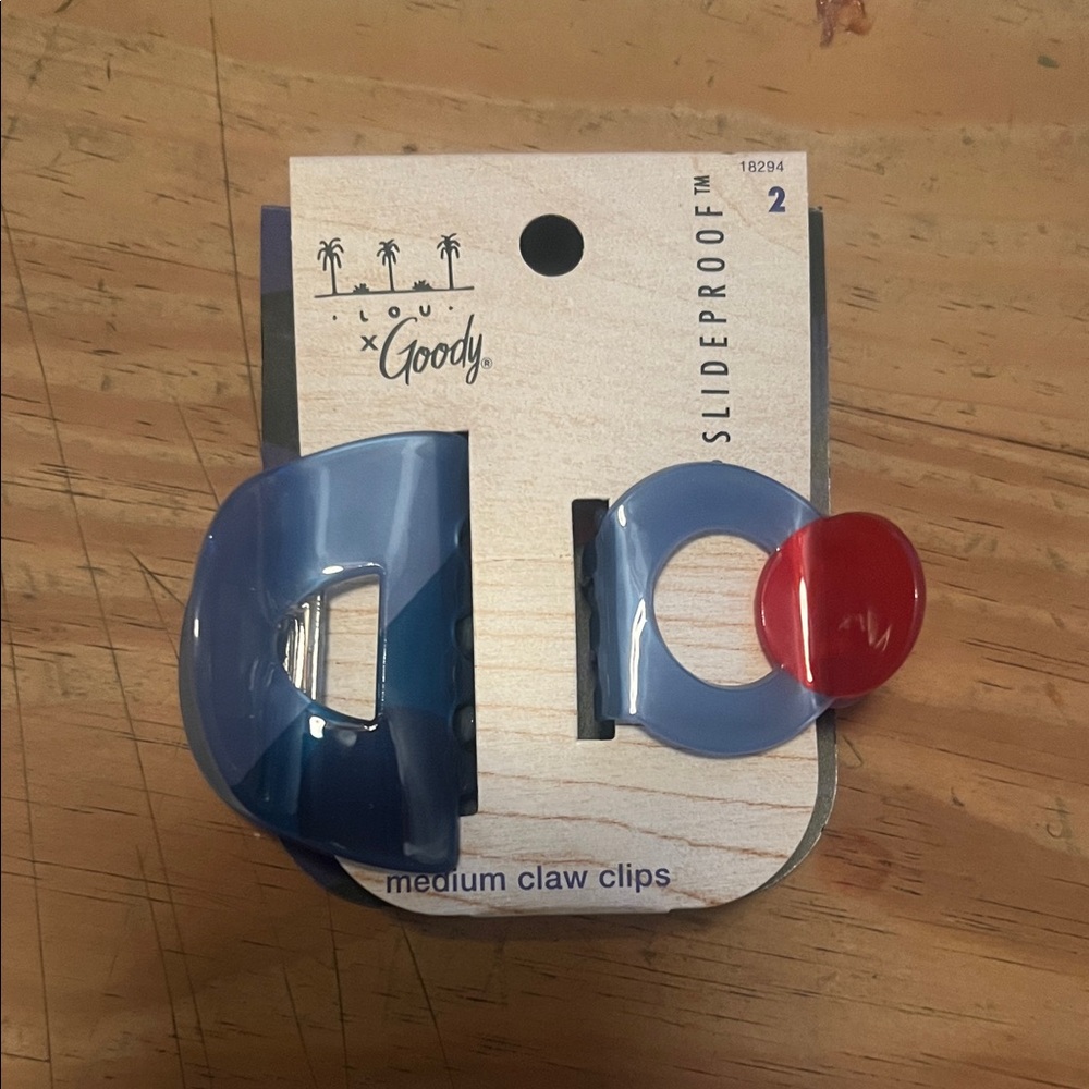 Goody Blue and Red Claw Clips